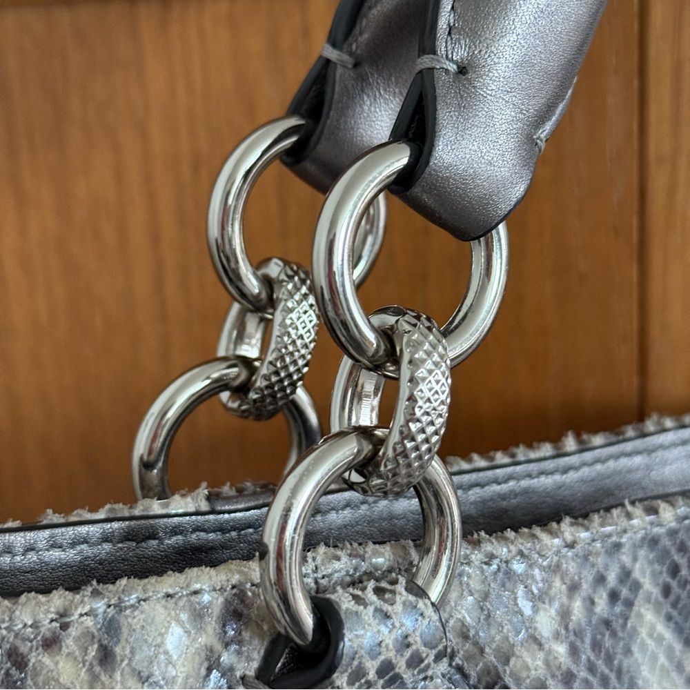 Coach Campbell Exotic Snakeskin Embossed Python Print Leather Large Satchel - Picture 5 of 15